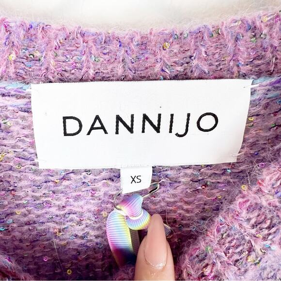 NWT Dannijo Mystical Ombre Sequin Cardigan XS Purple - Picture 7 of 10